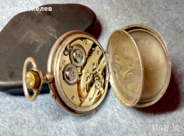 CYLINDRE 10 RUBIS Стар ШВЕЙЦАРСКИ СРЕБЪРЕН ДЖОБЕН ЧАСОВНИК СРЕБРО 800 с ПОЗЛАТЕНА ОРНАМЕНТИКА 48860, снимка 10 - Антикварни и старинни предмети - 48035057