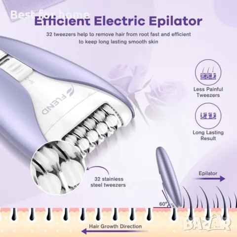 Безшумен епилатор за жени, снимка 6 - Друга електроника - 49653257
