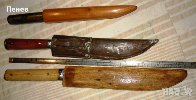 Лот от три стари ковани ножове, снимка 2 - Антикварни и старинни предмети - 38361979