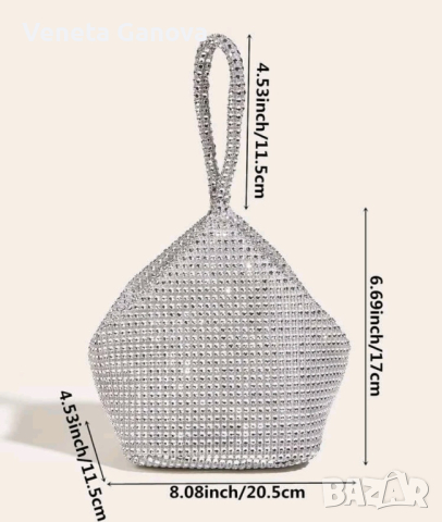 Текстилна вечерна чантичка за ръка, снимка 3 - Чанти - 44905351