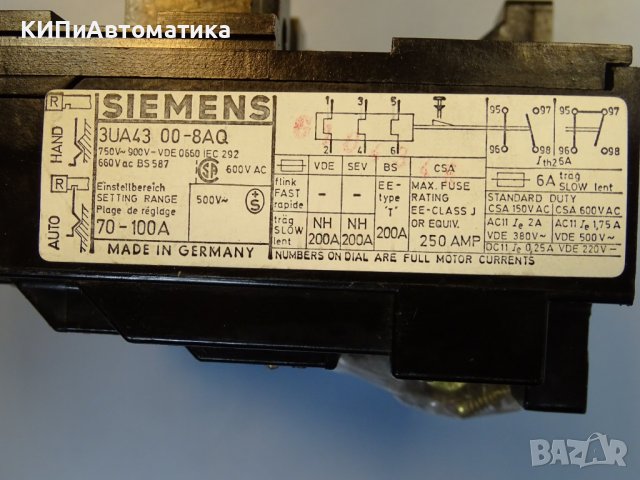 термична защита Siemens 3UA43 00-8AQ relay thermo 70-100A, снимка 3 - Резервни части за машини - 39374071