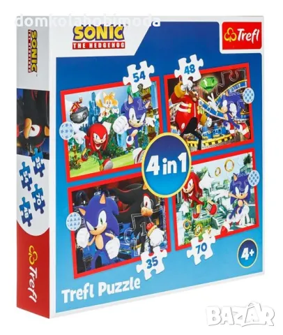 Пъзел с Sonic 4в1, Trefl,35, 70 54, 48