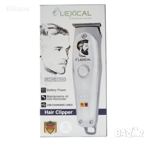 Професионална машинка с LSD дисплей Lexical LHC-5633, 600mAh, 6500RPM, Златист/Сребрист, снимка 7 - Машинки за подстригване - 52870812