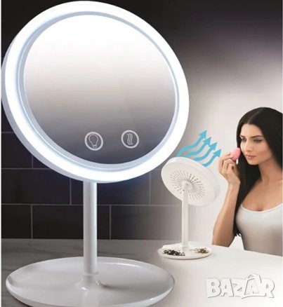Кръгло сензорно огледало с вграден вентилатор, снимка 5 - Други - 33274213