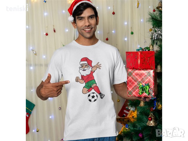 Тениски Дядо Коледа футболист Мъжки и детски, снимка 2 - Тениски - 43322248
