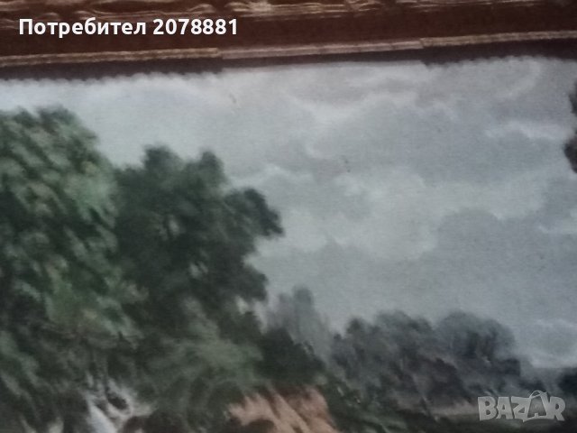 Красив гоблен ръчно бродиран в барокова рамка , снимка 2 - Гоблени - 39338720