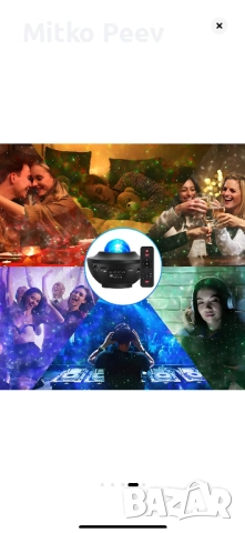 Нощна лампа с проекция на звезда и луна, снимка 13 - Друга електроника - 52862067