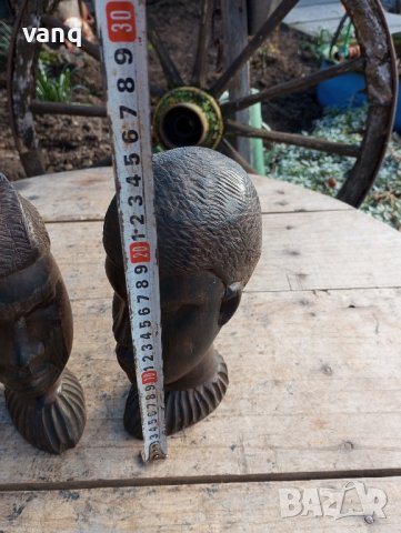 Африкански глави-дърворезби, снимка 2 - Статуетки - 43602712