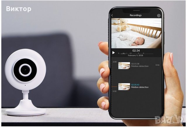 Безжична Wi-Fi камера. БЕБЕФОН КАМЕРА.Smartwares CIP-37210AT, снимка 4 - Бебефони - 28374720