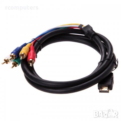 Кабел HDMI M - 5 RCA M 1.5M, снимка 1 - Кабели и адаптери - 35237379