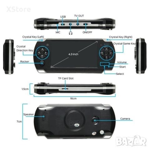 Конзола за игри с 8 GB памет, 4,3 инча дисплей PSP21, снимка 5 - Други игри и конзоли - 52461350