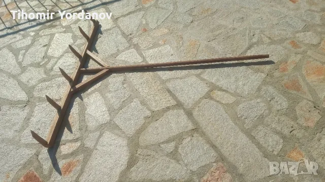 Стар градински тармък, гребло., снимка 5 - Антикварни и старинни предмети - 49364133