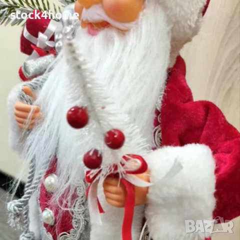 Голям Дядо Коледа с червено палто , торба и фенер, 70х25 см, снимка 3 - Други - 52524769