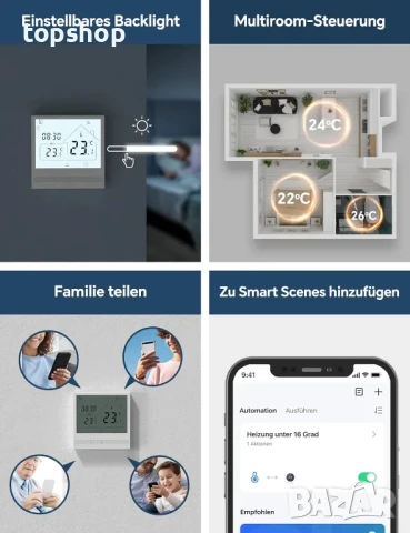 НОВ Терморегулатор Beok TOL-47 WiFi Термостат за подово, бойлер и др., снимка 5 - Други - 50556544