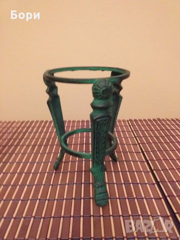 Италиански меден свещник, снимка 3 - Антикварни и старинни предмети - 27186376