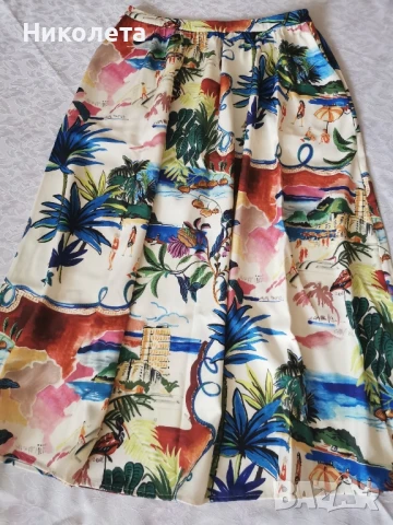 Разкроена пола в пъстри цветове, снимка 6 - Поли - 51376144