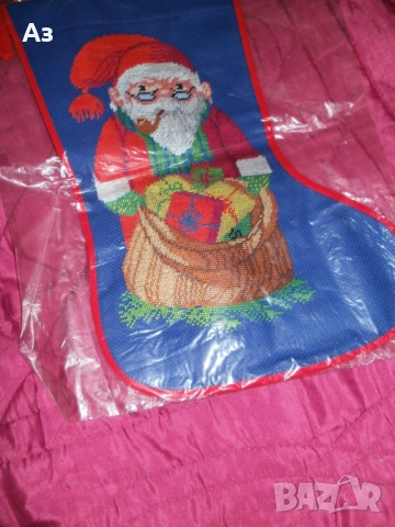 Продавам Коледен ботуш – ушит гоблен, снимка 4 - Гоблени - 52499543