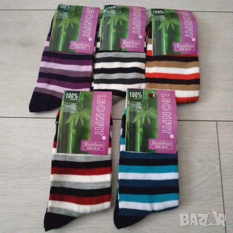 Комплект от 5 броя дамски бамбукови чорапи 1.10 лв./бр., снимка 1 - Дамски чорапи - 39300603