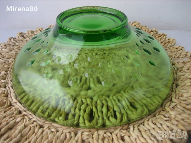 Ретро фруктиера зелено стъкло, снимка 7 - Други - 39409609