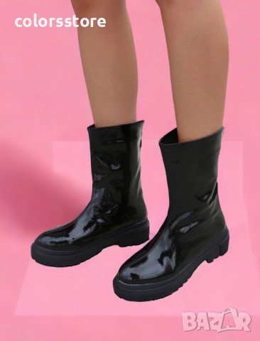 Равни боти - черен лак - BN100