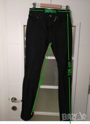 Adidas original denim мъжки черни дънки, 173см, С/М, снимка 9 - Дънки - 39977625