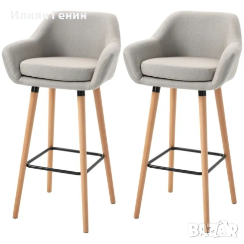 Комплект бар столове HOMCOM от 2 части, снимка 4 - Столове - 53438343