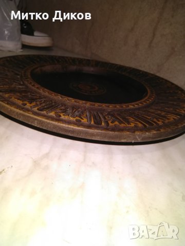 Чиния за стена дървена дърворезбована ръчна изработка Мездра фи 36см, снимка 6 - Декорация за дома - 43153421