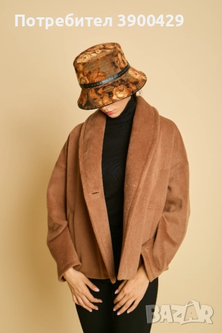 Дамско Вълнено Късо Палто Gabriel coat - Кафяво, снимка 3 - Палта, манта - 52183901