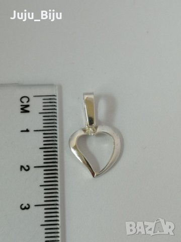 Нова сребърна висулка сърце, снимка 1 - Колиета, медальони, синджири - 28592854