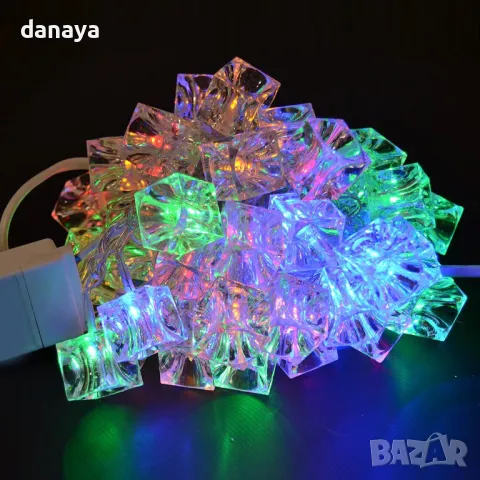 5404 Многоцветни коледни лампички Кубчета, 28 LED, 280 см, снимка 4 - Декорация за дома - 47814410