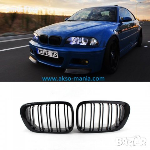 Бъбреци Решетки за БМВ BMW E46 Преди Фейслифта 98-01 Черен Гланц, снимка 1