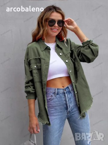 Дамско темпераментно ежедневно модерно дънково яке(риза), 15цвята, снимка 5 - Якета - 41473203