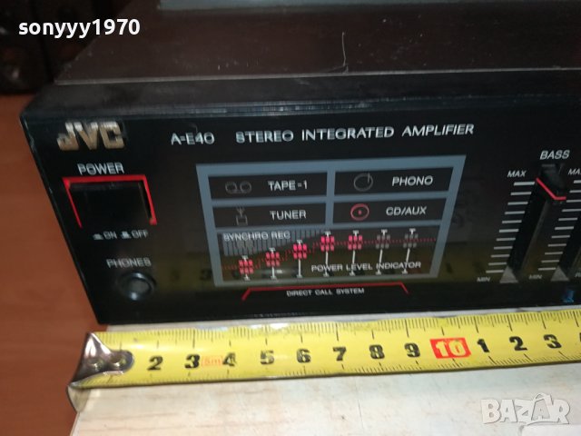 JVC A-E40B AMPLIFIER-MADE IN JAPAN ВНОС SWISS 0701241715, снимка 5 - Ресийвъри, усилватели, смесителни пултове - 43699328