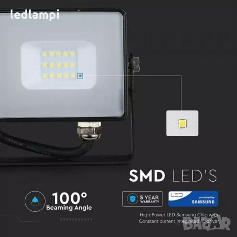 LED Прожектор 10W SAMSUNG Чип - 5 Години Гаранция  , снимка 2 - Прожектори - 35018908