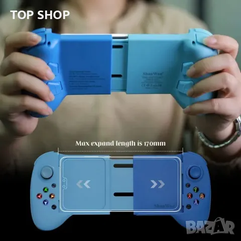 Безжичен контролер за мобилни игри ShanWan Q13 за Android/iphone, снимка 4 - Аксесоари - 48804641