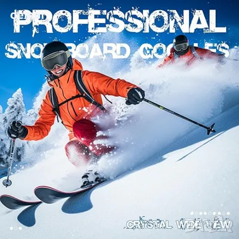 NewBEP очила за ски сноуборд - UV защита, против замъгляване, OTG очила за ски сняг за мъже жени, снимка 2 - Зимни спортове - 48835282