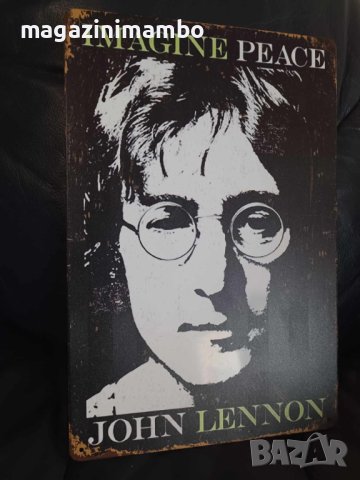 John Lenon Imagine Peace-метална табела (плакет), снимка 3 - Китари - 43938686
