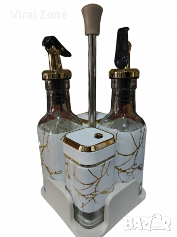 Луксозен въртящ се комплект с дозатори ,метална стойка, снимка 4 - Други - 53516684