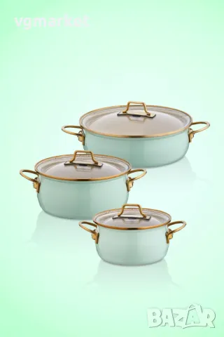 Комплект тенджери Bonera Vintage 6 части, снимка 2 - Съдове за готвене - 47841078