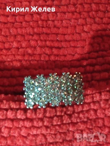 СТАРА СКЪПОЦЕННА СРЕБРО 925 с МИНИАТЮРНИ КРИСТАЛЧЕТА АРТ ОБЕЦА АНГЛИЯ 26974, снимка 2 - Обеци - 36817672