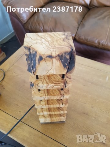 Декоративна лампа от масив (маслина), снимка 8 - Декорация за дома - 32467188