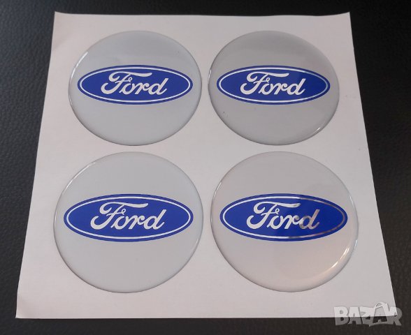 Стикери Силиконови За Джанти 60мм / за Ford Форд / сиви декоративни за тапи централен отвор