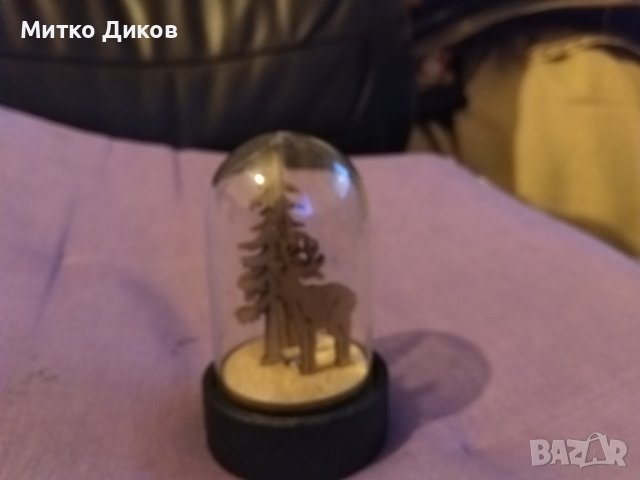 Новогодишна украса елен и бор свети Н-95 фи 57 с две батерии LR-44 свети Н-95мм и фи-57мм, снимка 9 - Декорация за дома - 43038103