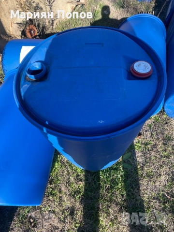 Пластмасов бидон 220 л. с пробки, дебелостене, снимка 3 - Други - 52859361