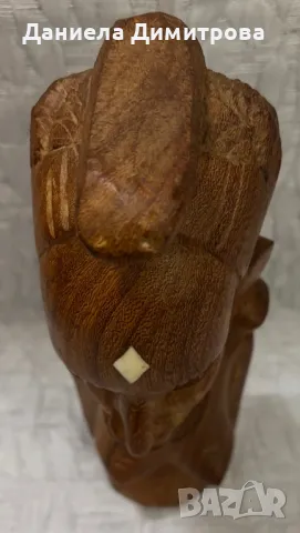 Бюст на африканска жена от дърво масив, снимка 6 - Статуетки - 50408724
