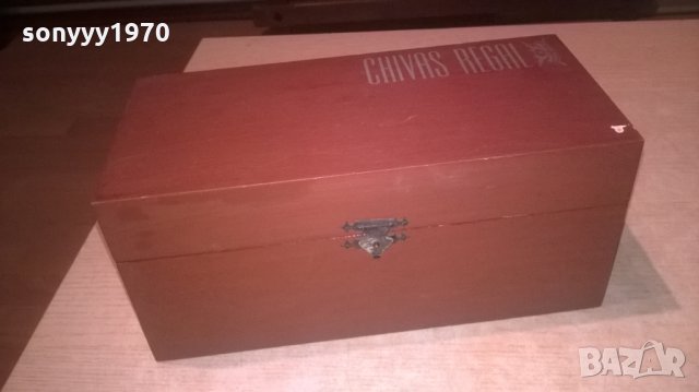 CHIVAS REGAL-ДЪРВЕНА КУТИЯ-24Х12Х11СМ-ВНОС ШВЕЦИЯ, снимка 3 - Колекции - 28046350