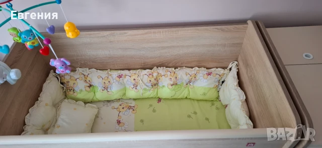 Бебешко легло люлка с матрак и обиколници, повивалник, въртележка....., снимка 2 - Бебешки легла и матраци - 50677162