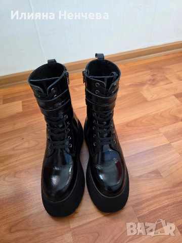 Дамски боти от естествен лак, снимка 6 - Дамски боти - 52794558