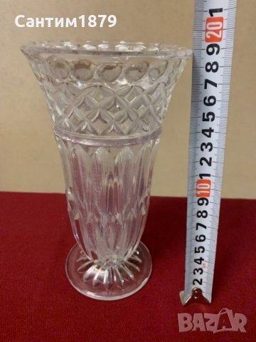 Красива старинна кристална ваза-Царство България, снимка 3 - Антикварни и старинни предмети - 35133441