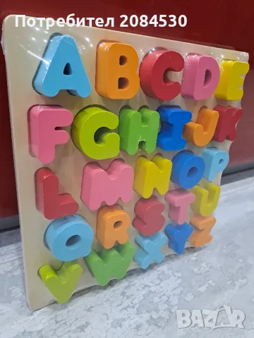 Детски дървен пъзел-Буквите на английски 